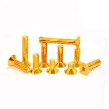 M5 Allen Screw Hex Socket Flat Countersunk Head Screws Ti Gold Plated Bolt M5x10mm 10Pcs 2024 - buy cheap
