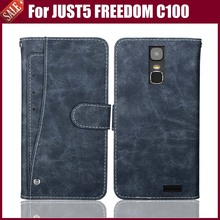 Hot Sale! JUST5 FREEDOM C100 Case High Quality Flip Leather Phone Case Protective Cover With Card Slots 2024 - buy cheap
