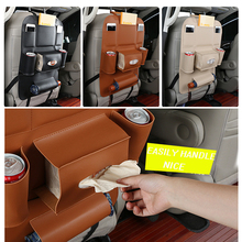 1X Car Seat Back Cover Storage Organizer Bag Universal PU Leather Multifunction Storage Box Bag Stowing Tidying Pocket 2024 - buy cheap