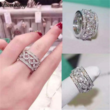 Кольцо на палец в форме цветка choucong, циркониевое обручальное кольцо из белого золота AAAAA, обручальное кольцо для женщин и мужчин, ювелирные изделия 2024 - купить недорого