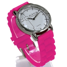 Reloj redondo analógico de cuarzo para mujer, correa de silicona suave, resistente al agua, con movimiento japonés PC21J, color rosa 2024 - compra barato