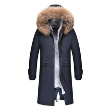 2022 High Quality Men Winter Coat Parka Alaska Thick Warm Padded Coats Long Jacket Hooded Long Winter Coat Men Real Raccoon Fur 2024 - buy cheap