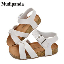 Пляжные туфли для девочек Mudipanda для мальчиков и девочек, римские сандалии, школьная обувь, Гладиаторы с блестками, 2018 2024 - купить недорого