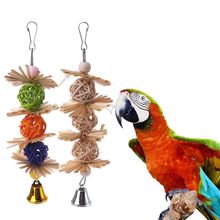 Colorful Parrot Chew Strands Bite Teeth Griiding Ball Bell Attractive Bird Parakeet Toys 2024 - buy cheap