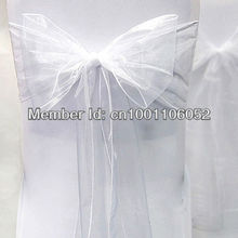 Envío Gratis -- 25 uds blanco 8 "W x 108" L Sheer fajines de organza boda fiesta banquete silla banda de organza Bow 2024 - compra barato