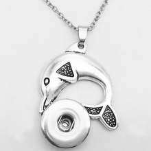 New  dolphin  snap button jewelry necklace EA3475  fit 18mm 20mm snaps) 2024 - buy cheap