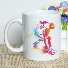 Taza de Café de Cerámica clásica de 11oz/300ml para niños, taza de té blanco, diseño de deporte del baloncesto, impresión única, regalo 2024 - compra barato