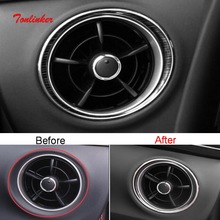 Tonlinker Interior Dashoboard Outlet Cover Stickers for Toyota Corolla 2017-19 Car Styling 2 PCS Stainless steel Cover stickers 2024 - buy cheap