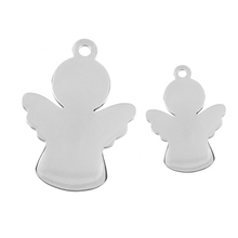 Wholesale DIY Charm Angel Love Pendants Stainless Steel Jewelry Making for Couple Double Mirror Polish 50pcs 2024 - buy cheap