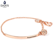 DAN'S ELEMENT OL Style Cubic Zirconia Ball Fashion Charm Bracelets & Bangles Rose Gold Color Jewelry Gift For Women DEH196 2024 - buy cheap