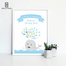 Cute Little Animal Free Personalized Custom Name Date Fingerprint DIY Guestbook For Kid Baptism and First Holy Communion  Decor 2024 - buy cheap