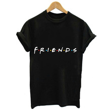 CDJLFH Summer Friends Letter New Print Women T Shirt Top Black Harajuku Kawaii Casual Slim T-shirt 2019 Fashion Tv 2024 - buy cheap