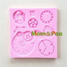 Mom&Pea 1133 Free Shipping Mechanical Parts Silicone mold Cake Decoration Fondant Cake 3D Mold Food Grade 2024 - buy cheap