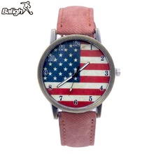 Мужские и женские аналоговые часы Vogue, роскошные часы для женщин с изображением американского флага, кожаный ремешок, кварцевые часы 2024 - купить недорого