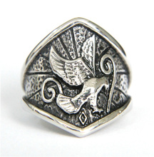 Anel masculino de aço inoxidável 316l anel incrível de design animal paz pombos anel vintage estiloso 2024 - compre barato