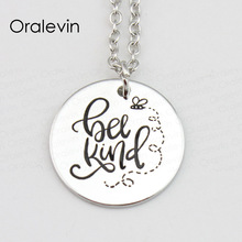 BEE KIND Pendant Charms Necklace Gift Jewelry 10Pcs/Lot #LN450 2024 - buy cheap