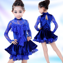 Vestido infantil latina, 110-160 cm, para prática e performance, traje para meninas, vestido latino, dança de salão e salsa, 16 2024 - compre barato