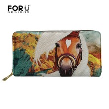 FORUDESIGNS 3d Horse Wallet Female Famous Brand Purse Holders Cellphone Pocket PU Leather Women Money Bag Clutch Women Wallet 2024 - buy cheap