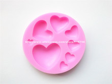 Free Shipping Hearts Shaped Silicone Mold Cake Decoration Fondant Cake 3D Food Grade Silicone Mould 063 2024 - buy cheap