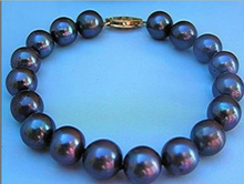 ZCD 322+++  HOT 10-11MM  TAHITIAN BLACK PEARL BRACELET 7.5 8 INCH 2024 - buy cheap