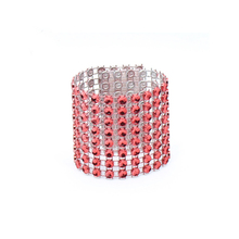 Guardanapo anel de plástico 50 peças, artesanal vermelho strass envoltório fivela para casa hotel casamento produtos de decoração de festa 2024 - compre barato