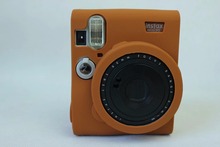 Силиконовый резиновый чехол для камеры FUJIFILM Instax Mini 90 mini90, цвет черный светильник-коричневый 2024 - купить недорого