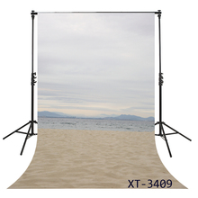 Фон для фотосъемки с изображением песчаного пляжа, морского побережья, пальмы 2024 - купить недорого
