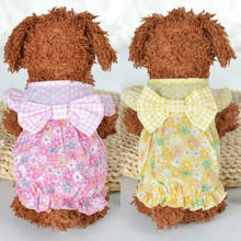 Летняя Мягкая дышащая юбка с цветочным рисунком для милых щенков; платье принцессы 2024 - купить недорого