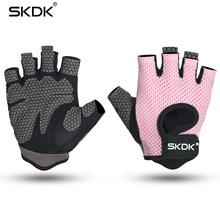 Skdk luvas de academia elásticas para meio dedo, antiderrapante respirável de silicone para crossfit, treino de musculação 2024 - compre barato