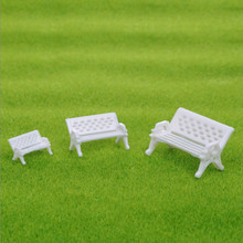 20pcs/lot 1:50 1:75 1:100 Architectural Model Making Miniature White Plastic HO N Scale Model Garden Park Bench For Diorama 2024 - buy cheap