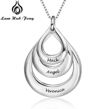Personalized Family Necklaces Customized Engraved 3 Name Necklace BFF Necklace Water Drop Jewelry Gift for Mom (Lam Hub Fong) 2024 - buy cheap