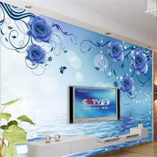 wellyu  Custom wallpaper   papel de parede 3d  Blue enchantress butterfly flower jewel background  hudas beauty   duvar kagit 2024 - buy cheap