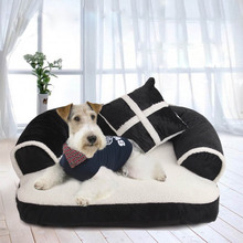 Luxury Comfortable Pet Sofa Warm Soft Velvet Large Dog Bed Puppy House Kennel Cozy Cat Nest Sleepping Mat Cushion Pet Bedding 2024 - buy cheap