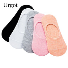 Urgot-Calcetines invisibles de silicona para mujer, medias antideslizantes, de colores, para primavera y verano, 5 pares 2024 - compra barato