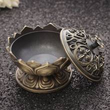 Chinese Buddha Alloy Incense Burner Lotus Flower Incense Holder Handmade Censer for Buddhist Home Office Decoration 2024 - buy cheap