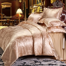 Keluo casamento conjuntos de cama luxo jacquard rainha/king size edredon cover conjunto roupa roupa cama do casamento folha ouro 2024 - compre barato