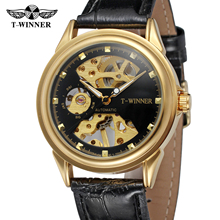 Winner Top Brand Men Mechanical Clock Skeleton Watches Business Hand Wind Wristwatches For Men Leather Hot Female Gift Watches 2024 - compre barato