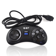 10 шт. 16 бит классический проводной игровой контроллер для SEGA Genesis 6 кнопочный геймпад для SEGA Mega Drive игровые аксессуары быстрая доставка 2024 - купить недорого