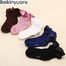 Crianças meias de algodão rendas meninas princesa bebê botas meias coreia do sul laço borboleta princesa meias curto moda 2024 - compre barato