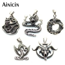 Chinese Dragon Lucky Animal Stainless Steel Pendant Donut Shape Goat Fashion Men's Gift Jewelry 5pcs/lot 2024 - buy cheap