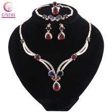 HOT Fashion Wedding Dubai Africa Nigeria African Jewelry Set Gold-color Necklace Earrings Romantic Woman Bridal Jewelry Sets 2024 - buy cheap