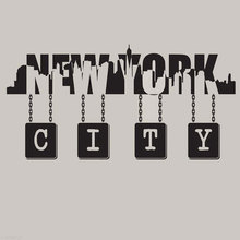New York City Skyline Wall Quote Vinyl Decal Wall Art Vinyl Sticker Decals Mural New York Silhouette Wall Mural - Removable C03 2024 - buy cheap