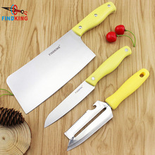Findking conjunto de facas de cozinha, conjunto de 3 peças de facas de cozinha em aço inoxidável de qualidade para carne, frutas, facas multi descascadoras 2024 - compre barato