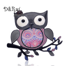 Vintage Enamel Brooches For Men And Women Gift Lovely Big-eyed Owl Branch Brooch Bird Pin Fashion Scarf Dress Jewelry New Design 2024 - buy cheap