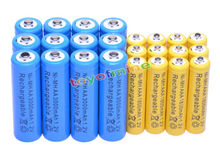 12pcs blue/green/purple AA 3000mAh + 12pcs yellow/blue/green AAA 1800mAh NiMH Rechargeable Battery RC MP3 Clock different color 2024 - buy cheap