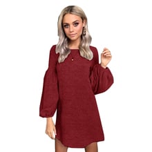 Autumn Winter Women's Knit Sweater Dress Cotton Casual Loose Winter Dress Pullover Long Sleeve Sexy Party Dress Women Vestidos 2024 - buy cheap