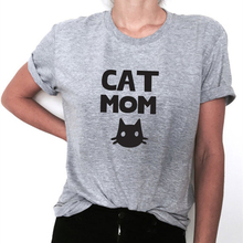 Женская футболка с принтом кошки и мамы, Повседневная забавная футболка с коротким рукавом для леди, хипстерская футболка Tumblr 2024 - купить недорого