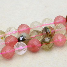 New 14mm Pink multicolor watermelon tourmaline faceted 15" 2pc/lot round loose beads DIY women jewelry making 2024 - buy cheap