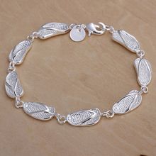 Free shipping wholesale for women/men's silver plated bracelet 925 fashion Silver jewelry charm bracelet slippers Bracelet SB155 2024 - buy cheap