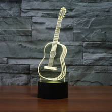 3D Optical Illusion LED guitar  Night Light, 7 Color Changing Night Light, Room Decor Light, Table Desk Lamp 2024 - buy cheap